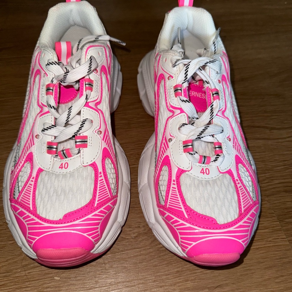 Stylish Pink and White Kids Sneakers